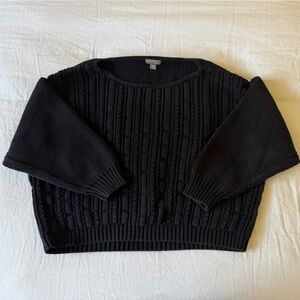 Point Sur Black cotton Cable Knit Sweater